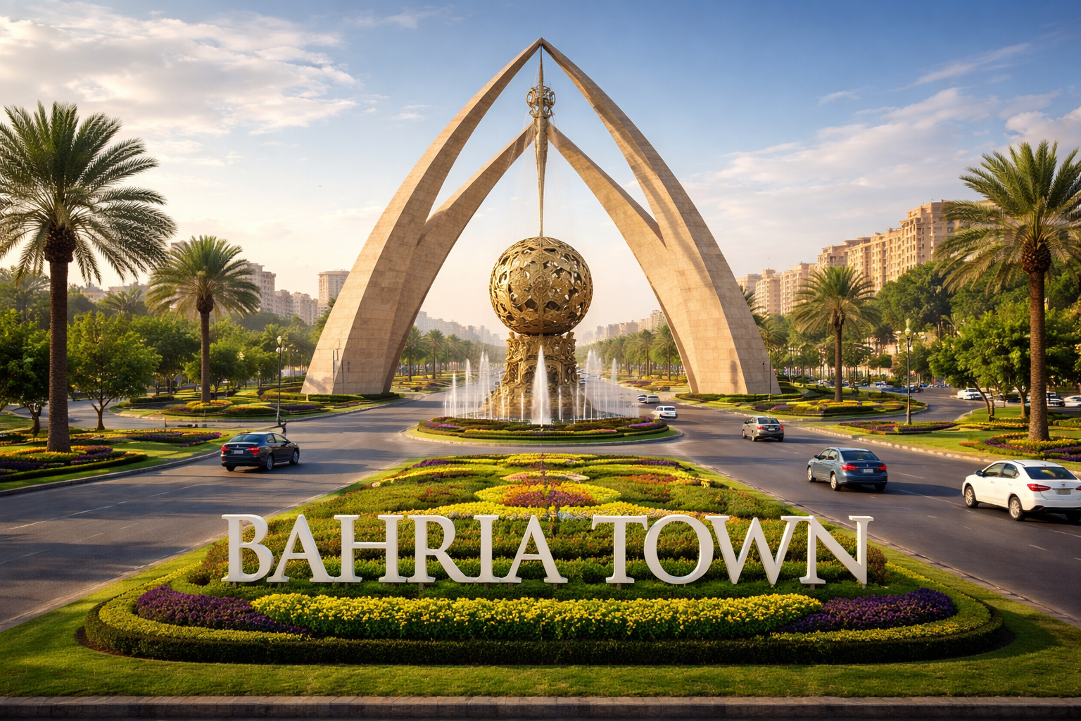 Golden hour at Bahria Town entrance